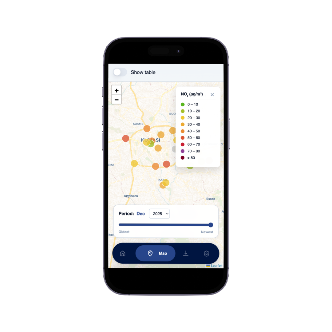 KNMI Luchtkwaliteit Webportaal Mobiel